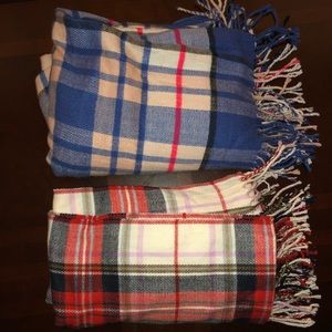 GAP flannel blanket scarves.
